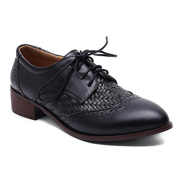 Women's Plaid Casual Fashion Stitching Lace-up Shoes 25631065C