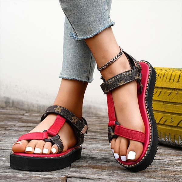 Women's Platform Print Velcro Sandals 15442500C