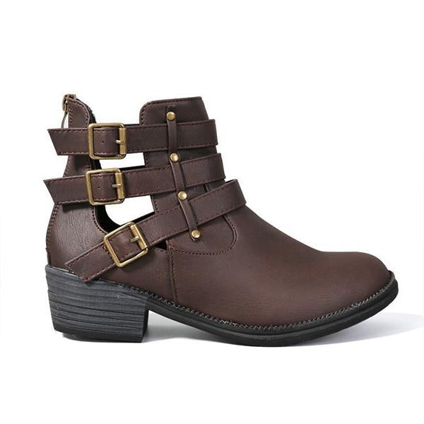 Women's Fashion Simple Chunky Heel Chelsea Boots 98316285S
