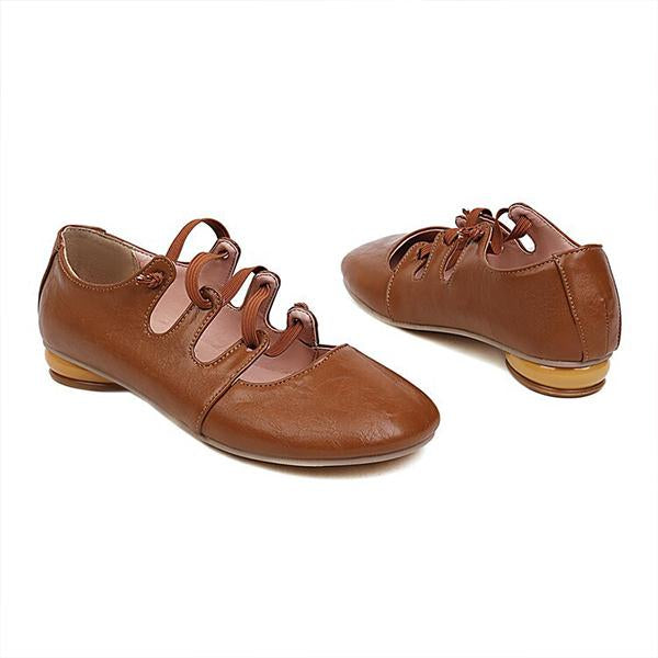 Women's Elastic Band Round Toe Block Heel Mary Jane Shoes 39825645C