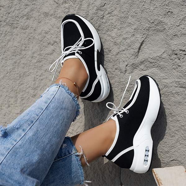 Women'S Lace-Up Casual Platform Sneakers 01853820C