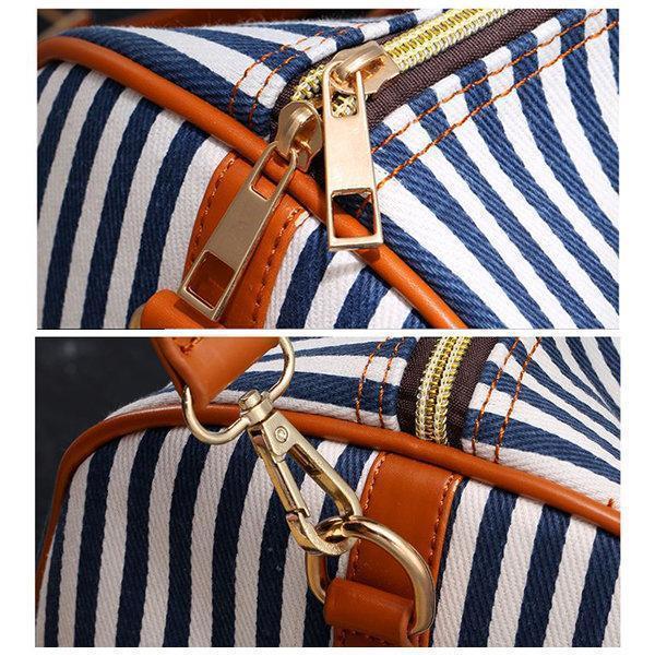 Canvas Stripe Large Capacity High-end Luggage Storage Bag Travel Bag