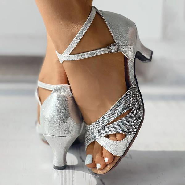 Women's Elegant Mid Heel Soft Dancing Shoes 41850620C