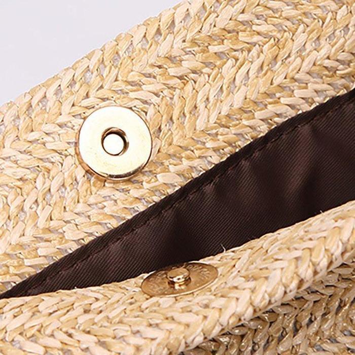 Womens Woven Straw Casual Beach Style Shoulder Bags