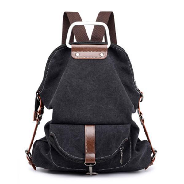 Casual Canvas Multipurpose Multi-pockets Backpack Crossbody Bag