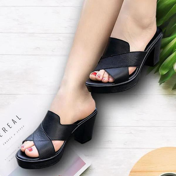 Women's Chunky Heel High Heel Solid Color Casual Shoes 70638137C