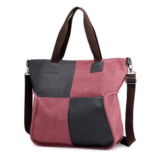 Canvas Casual Large Capacity Patchwork Handbag Crossbody Bag