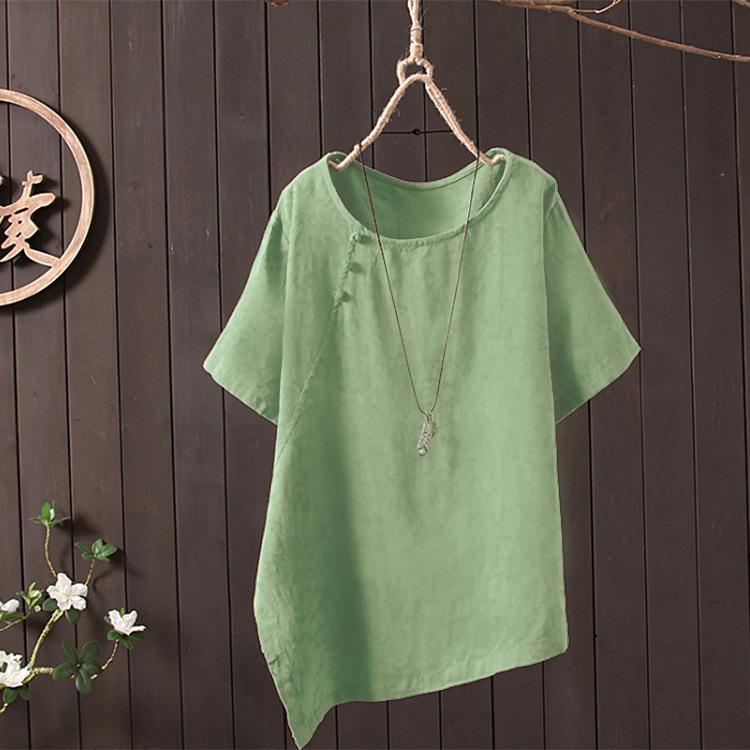 Loose Round Neck Short Sleeve Shirt And T-Shirt