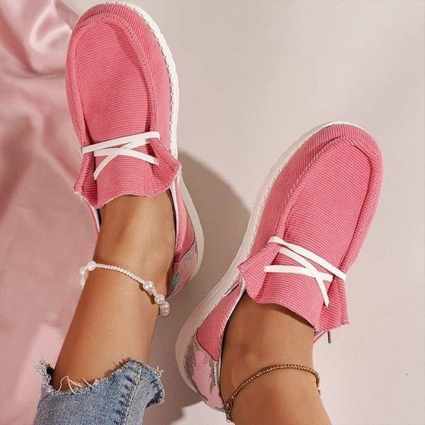 Women's Color-Block Flat Lace-Up Slip-On Loafers 41128402C