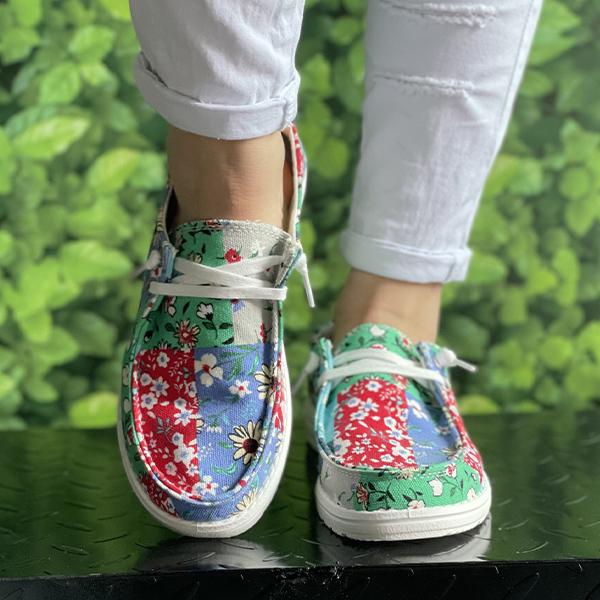 Women's Colorful Tie-Dye Series Flat Canvas Shoes 18493943C