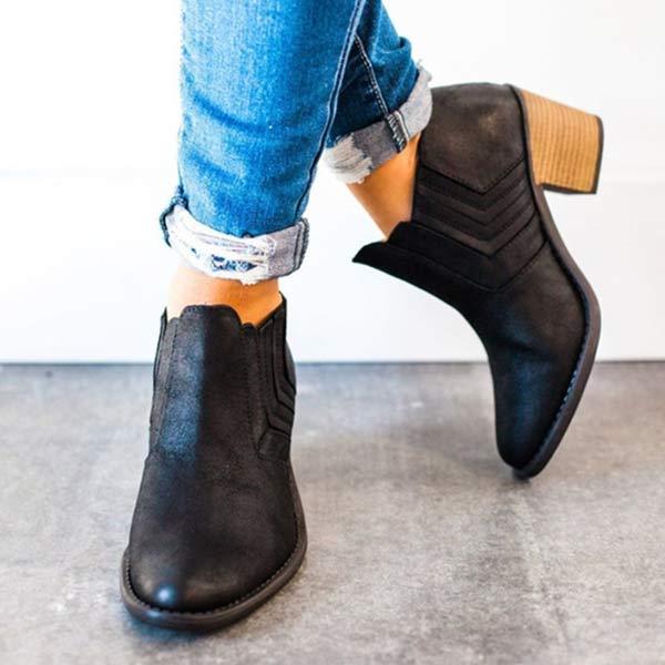 Women'S Chunky Heel Ankle Boots 16503656C