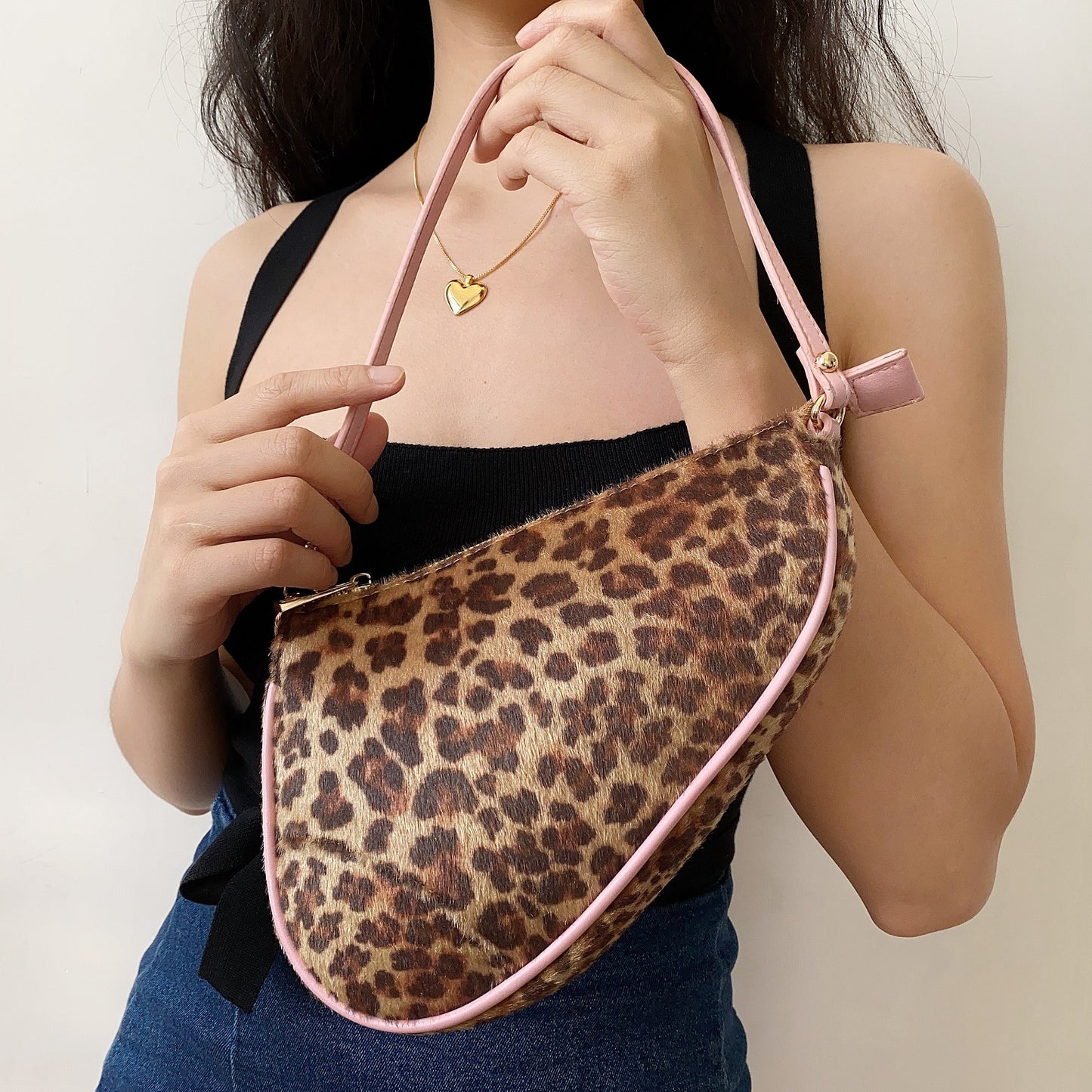 Y2K Leopard Saddle Bag ~ HANDMADE