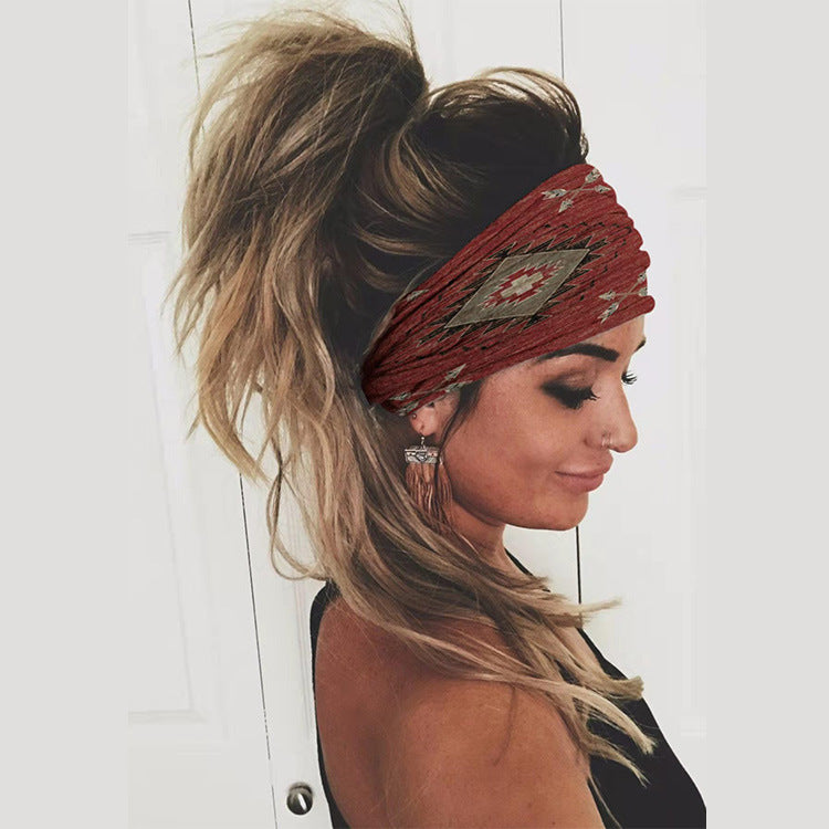 Vintage Geometric Print Headband