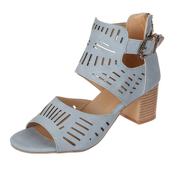 Women'S Hollow Chunky Heel High Heel Sandals 10470422C