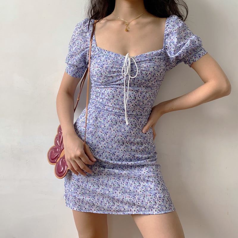 Pixie Floral Bustier Dress // Violet