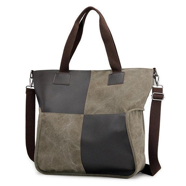 Canvas Casual Large Capacity Patchwork Handbag Crossbody Bag