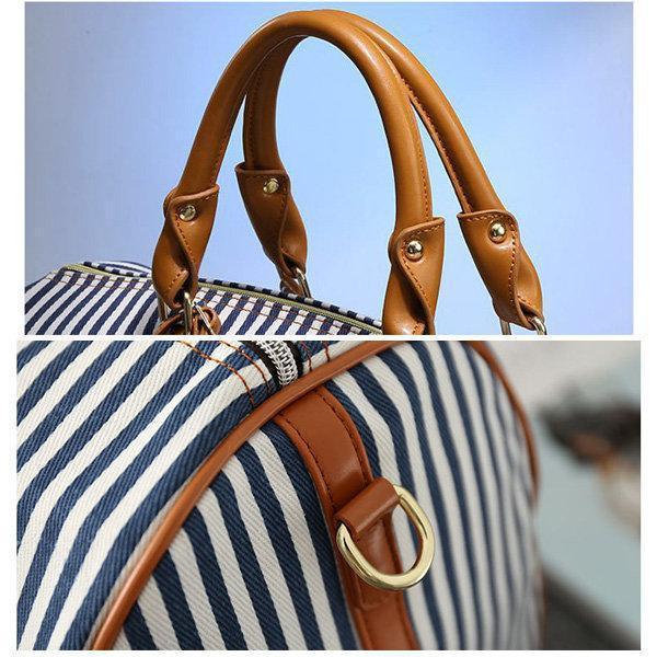 Canvas Stripe Large Capacity High-end Luggage Storage Bag Travel Bag