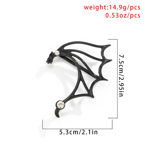 Black rhinestone Elves earrings