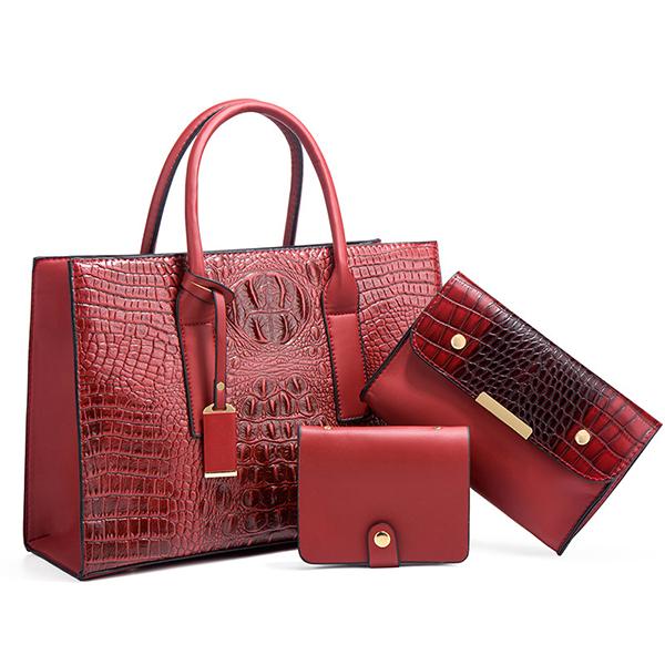 Women's Large Capacity Crocodile Print Shoulder Tote Bag 42227036C