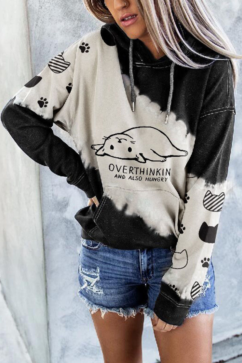 Fashion British Style Print Patchwork Hooded Collar Tops(4 colors)