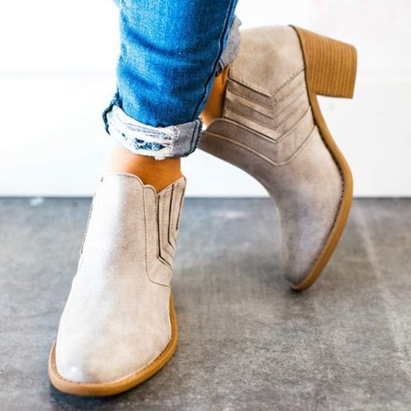 Women'S Chunky Heel Ankle Boots 16503656C
