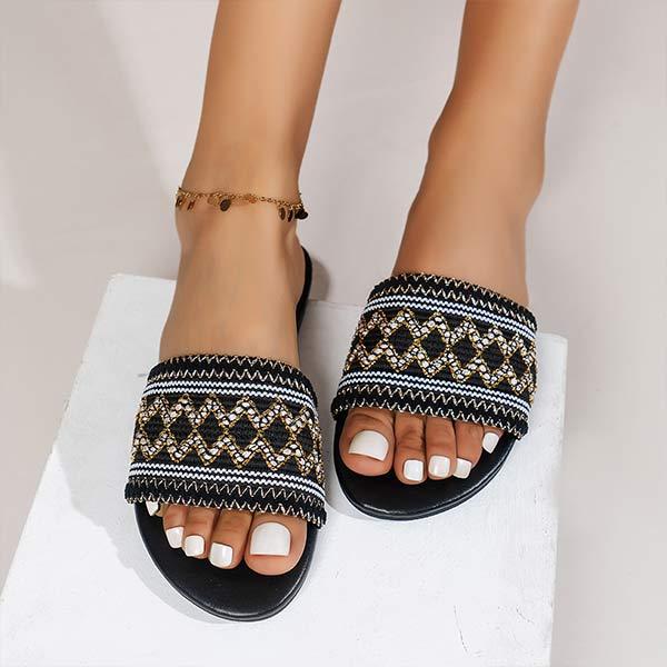 Women'S Flat Ethnic Roman Sandals 90499188C