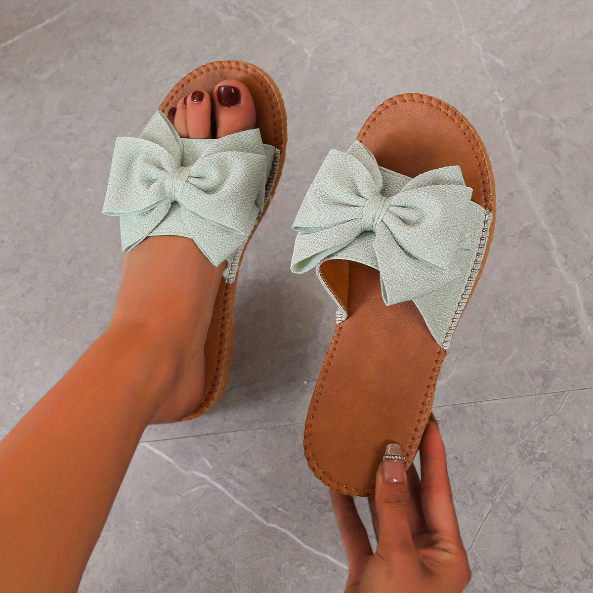 Women's Bow Tie Flat Slippers