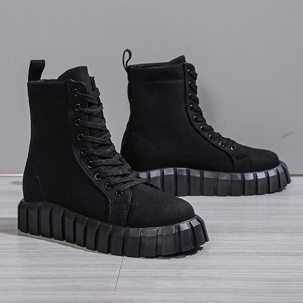 Women's Fashion Leopard Platform Lace-up Booties 99424932S