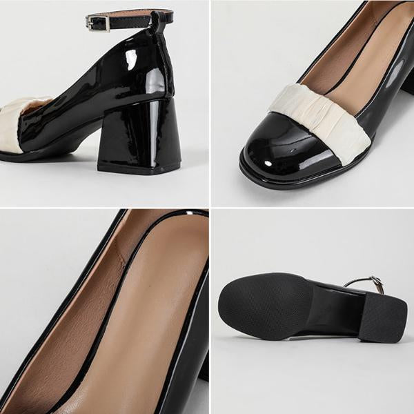 Women's Elegant Mesh Round Toe Thick Heel Mary Jane 25125933C