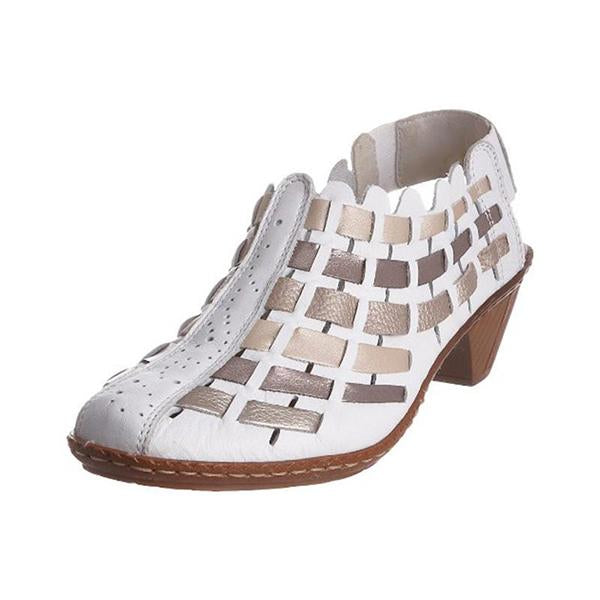 Women's Colorblock Cross-woven Casual Pointed Toe Booties 38467893C