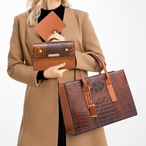 Women's Large Capacity Crocodile Print Shoulder Tote Bag 42227036C
