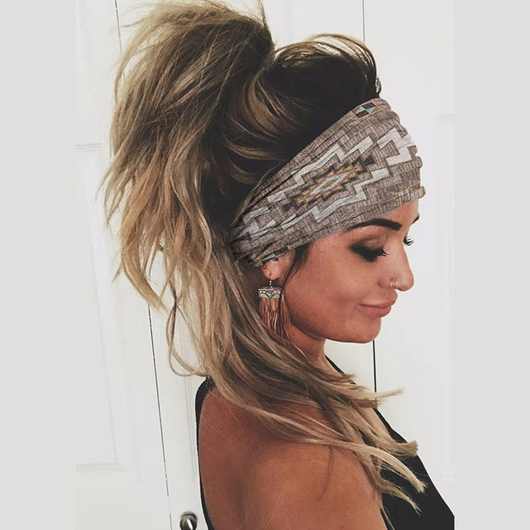 Vintage Geometric Print Headband