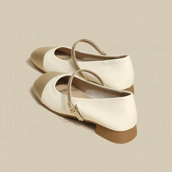 Women's Elegant Stitching Gold Flat Mary Jane 92784024S