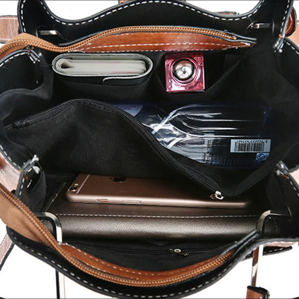Large Capacity Retro Buckle Bucket Shoulder Bag