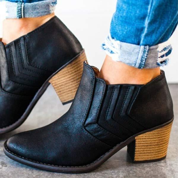Women'S Chunky Heel Ankle Boots 16503656C
