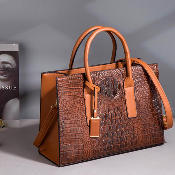 Women's Large Capacity Crocodile Print Shoulder Tote Bag 42227036C