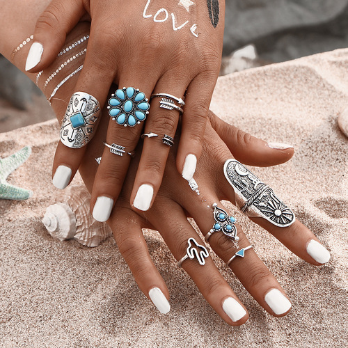 Bohemian Vintage 9PCS Ring Set