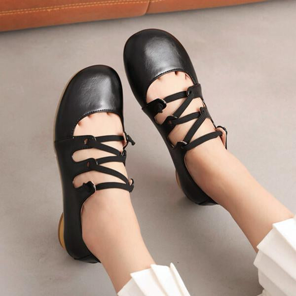 Women's Elastic Band Round Toe Block Heel Mary Jane Shoes 39825645C