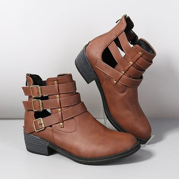 Women's Fashion Simple Chunky Heel Chelsea Boots 98316285S