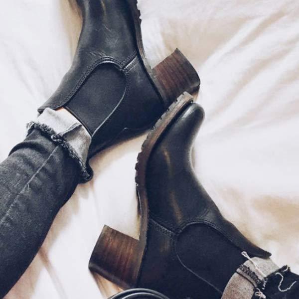 Women's Chunky Heel Short Shaft High Heel Ankle Boots 72547996C