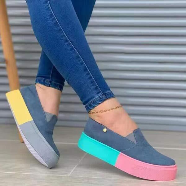 Women's Platform Slip-On Casual Canvas Shoes 64756914C