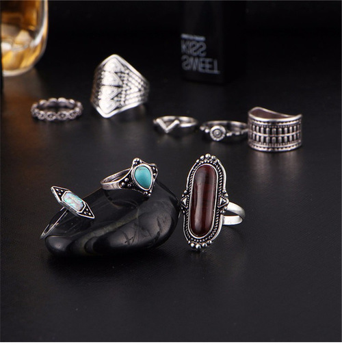 Bohemian Vintage 7PCS Ring Set