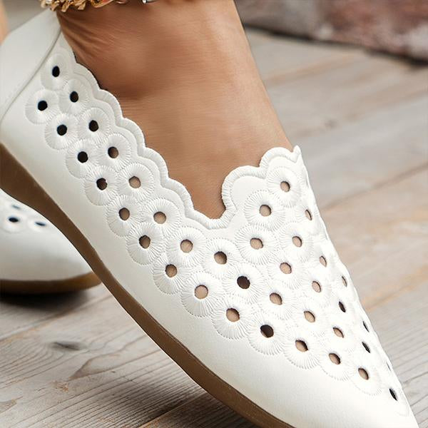Women's Elegant Pointed Toe Hollow Flat Shoes 58450313S