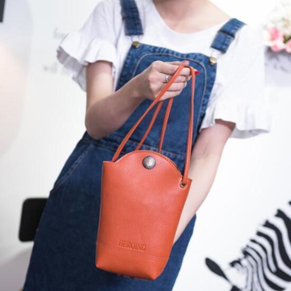 Casual Little Bucket Bag Phone Bag PU Crossbody Bag