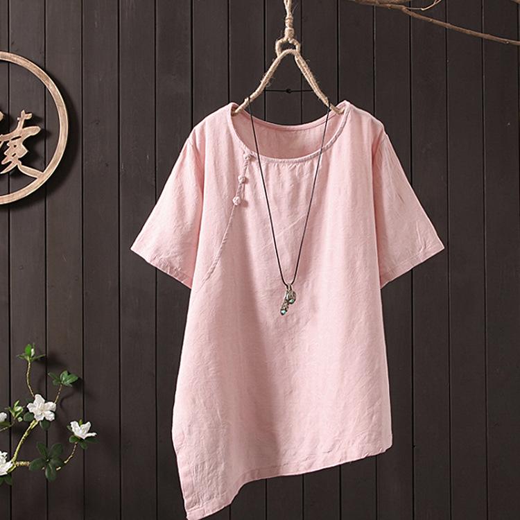 Loose Round Neck Short Sleeve Shirt And T-Shirt