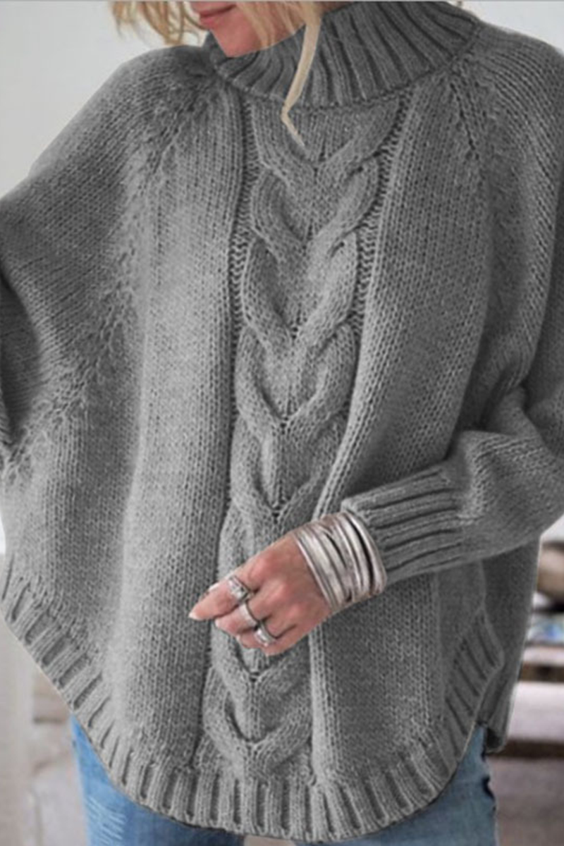 Casual Solid Patchwork Half A Turtleneck Tops