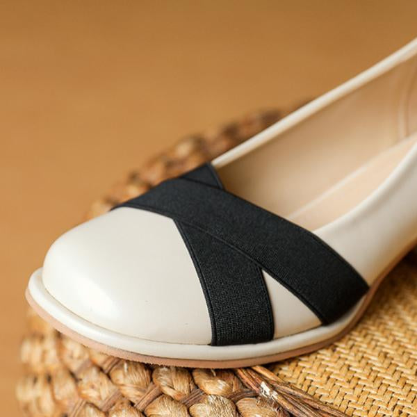 Women's Elegant Colorblock Chunky Heel Mary Jane Shoes 27523642C