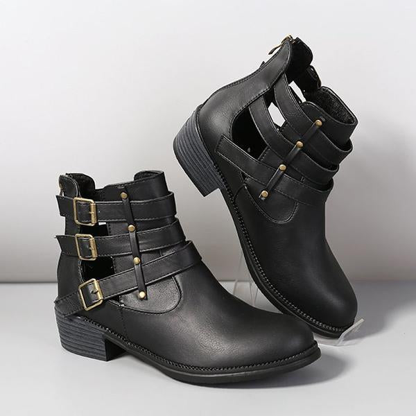 Women's Fashion Simple Chunky Heel Chelsea Boots 98316285S