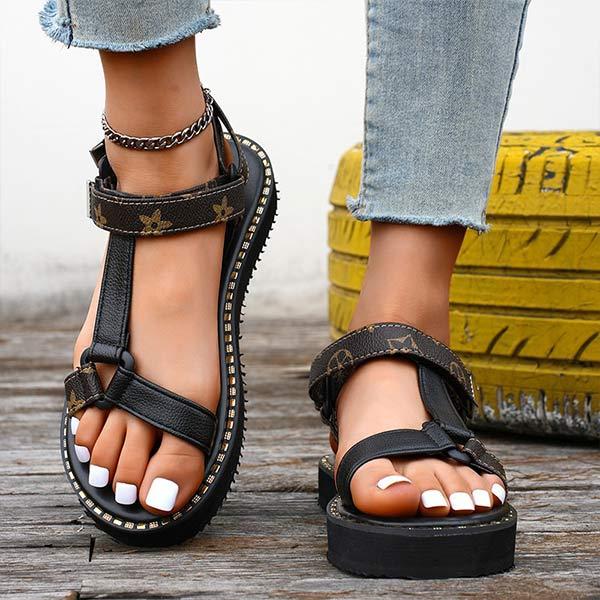 Women's Platform Print Velcro Sandals 15442500C