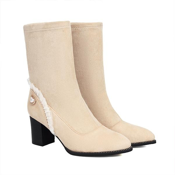 Women's Elegant Lace Heart High Heel Booties 57074446S